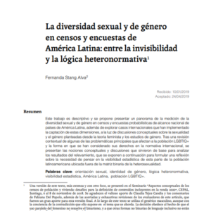 La diversidad sexual y de género en censos y encuestas de América Latina: entre la invisibilidad y la lógica heteronormativa