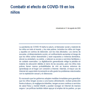 Combatir el efecto de COVID-19 en los niños