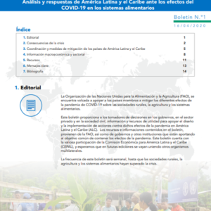 Análisis y respuestas de América Latina y el Caribe ante los efectos de COVID-19 en los sistemas alimentarios N° 1