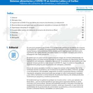 Sistemas alimentarios y COVID-19 en América Latina y el Caribe N° 10: hábitos de consumo de alimentos y malnutrición