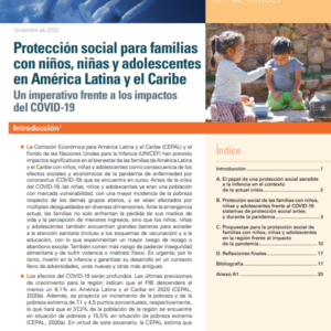 Protección social para familias con niños, niñas y adolescentes en América Latina y el Caribe.