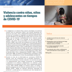 Violencia contra niñas, niños y adolescentes en tiempos de COVID-191