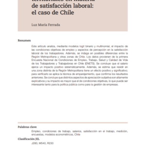 Determinantes y diferencias territoriales en materia de satisfacción laboral: el caso de Chile