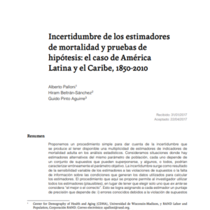 Incertidumbre de los estimadores de mortalidad y pruebas de hipótesis: el caso de América Latina y el Caribe, 1850-2010.
