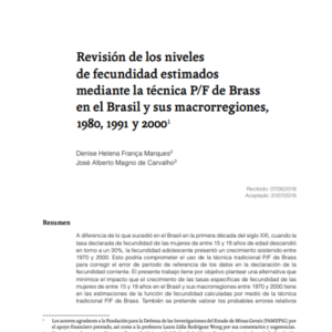 Revisión de los niveles de fecundidad estimados mediante la técnica P/F de Brass en el Brasil y sus macrorregiones, 1980, 1991 y 2000.