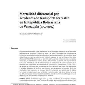 Mortalidad diferencial por accidentes de transporte terrestre en la República Bolivariana de Venezuela (1950-2017).