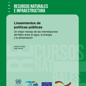 Lineamientos de políticas públicas: un mejor manejo de las interrelaciones del Nexo entre el agua, la energía y la alimentación.