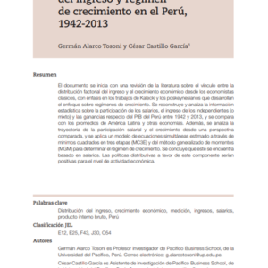 Distribución factorial del ingreso y régimen de crecimiento en el Perú, 1942-2013