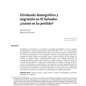 Dividendo demográfico y migración en El Salvador: ¿cuánto se ha perdido?