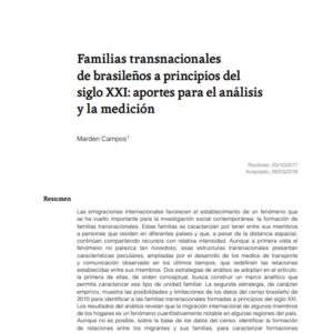 Familias transnacionales de brasileños a principios del siglo XXI: aportes para el análisis y la medición.